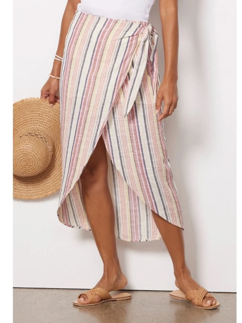 FREE PEOPLE NWT Evereve Aubrey Wrap Sarong Midi Skirt size 10